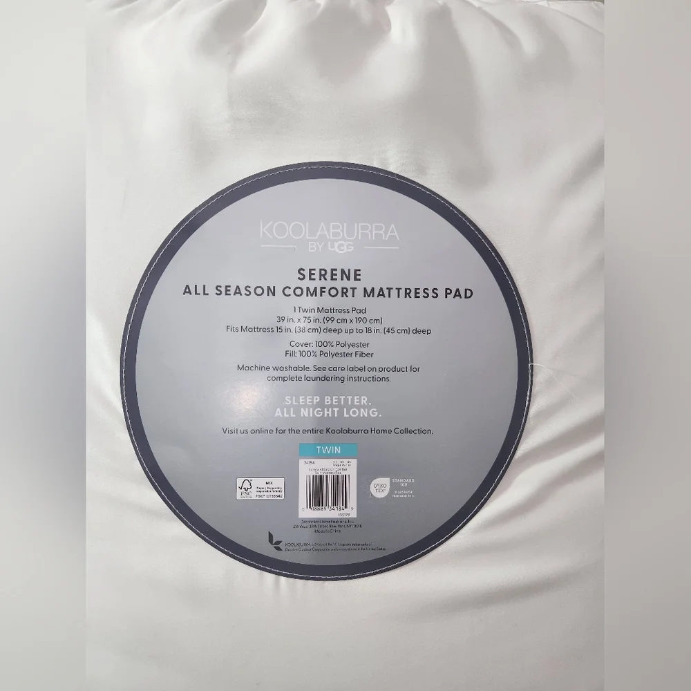 Koolaburra by UGG Serene all Season Comfort Twin Mattress Pad
